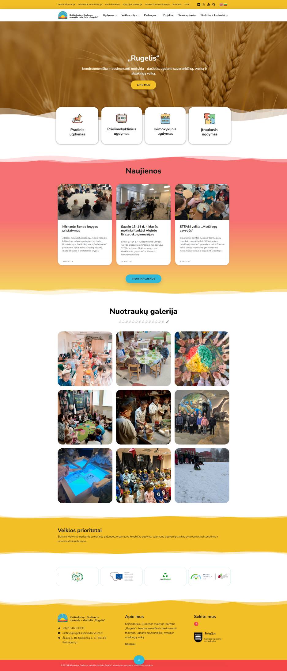 Rugelis Kindergarten und Schule in Gudiena, Bezirk Kaišiadorys